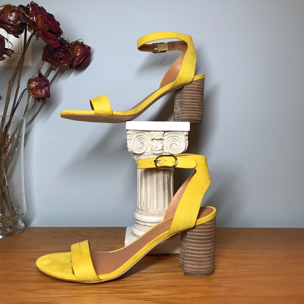 Nine West Heels Suede Block Heel Sandals - Picture 1 of 11